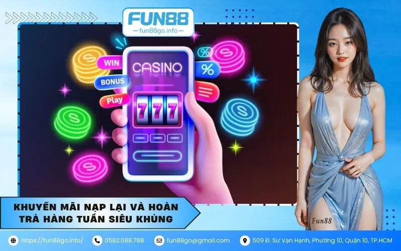 Khuyến mãi nạp lại và hoàn trả hàng tuần siêu khủng