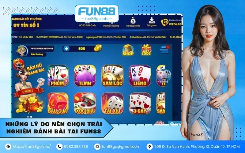 Những lý do nên chọn trải nghiệm đánh bài tại Fun88